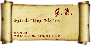 Gyimóthy Márk névjegykártya